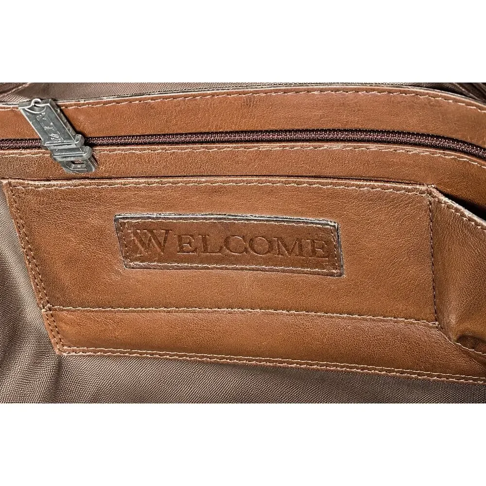 TUMI Vintage Leather Attaché Briefcase Business Carry On Messenger Bag